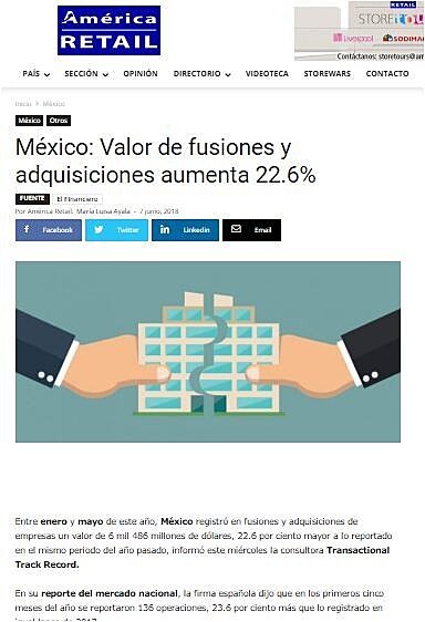 Mxico: Valor de fusiones y adquisiciones aumenta 22.6%